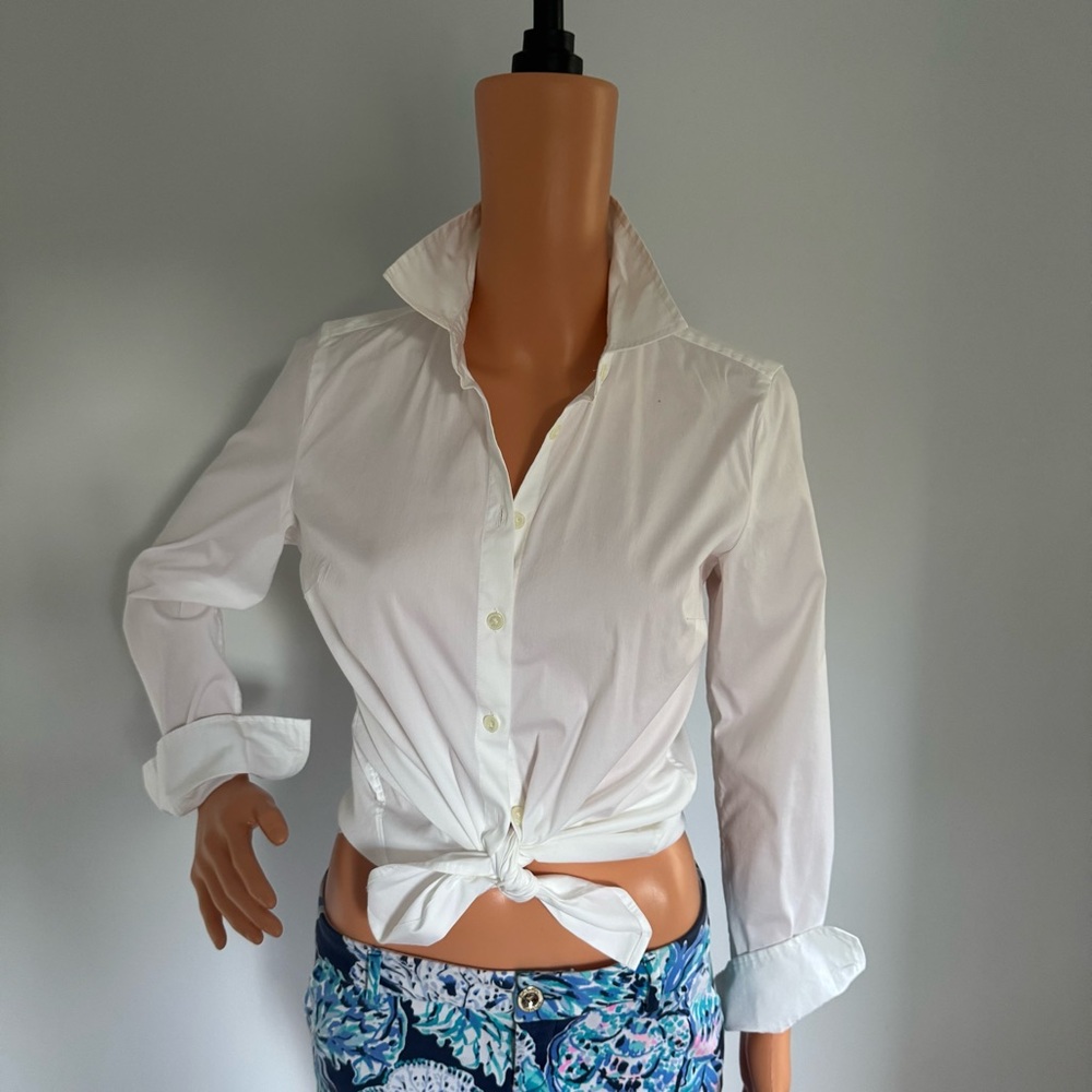 Ann Taylor White Button-Down Shirt